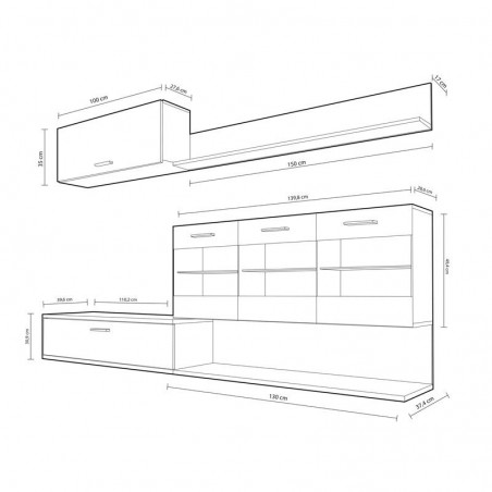 Composición única leds 250 cm. Zafiro